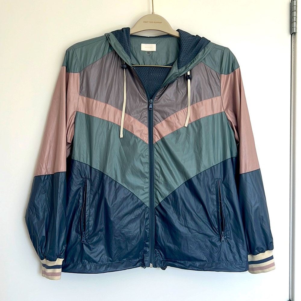 MOTHER colorblock chevron hooded jacket